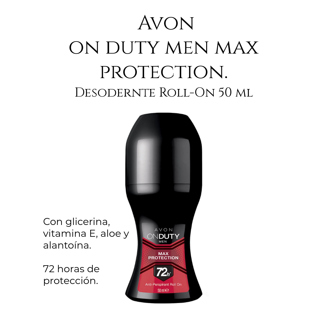Avon On Duty Men Max Protection 72H Antitranspirante Roll-On – 50 ml