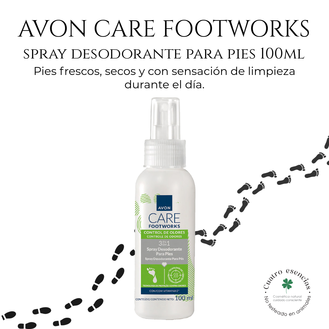 Avon Care Footworks Spray Desodorante para Pies – 100 ml