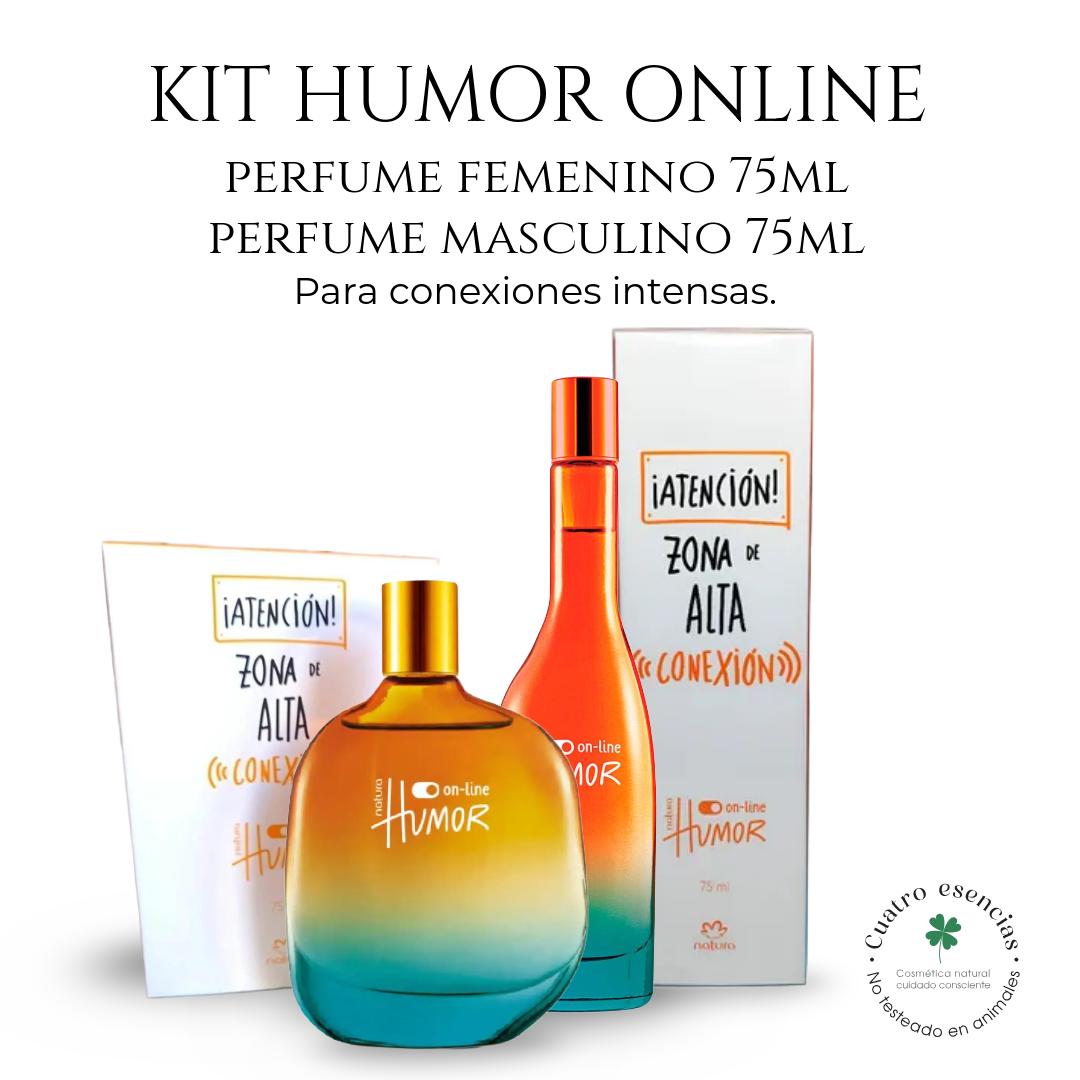 Natura Humor On Line – Kit Eau de Toilette Femenino + Masculino 75 ml c/u