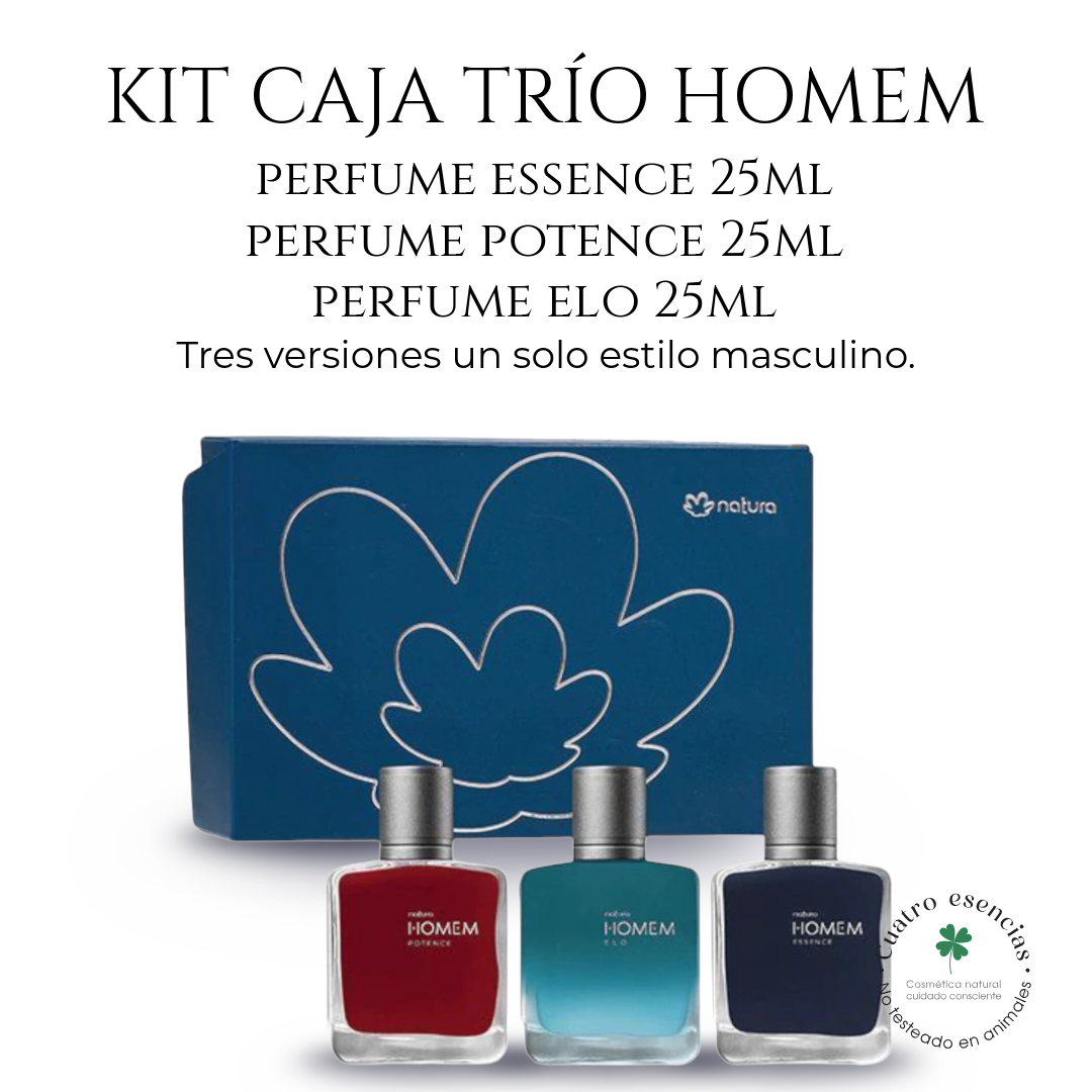 Natura Homem Trío – Caja de Regalo con 3 Fragancias (25 ml c/u)