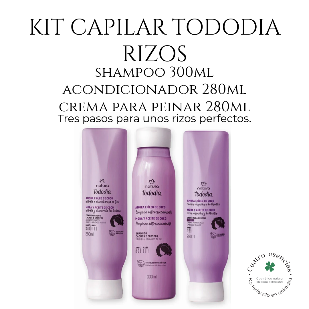 Natura Tododia Rizos – Kit Completo para el Cuidado de Cabello Rizado